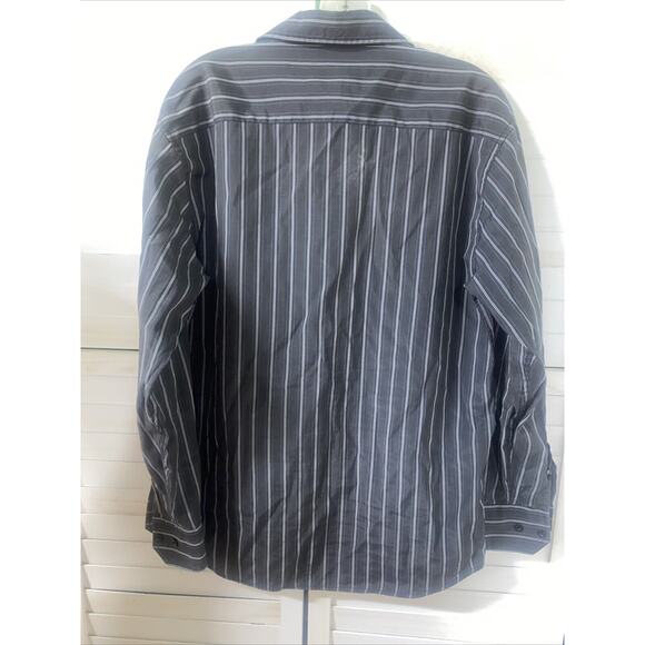 Estilo Latino Men's Long Sleeve Gray Stripe Button Up Shirt Western Sz Small - Picture 6 of 7